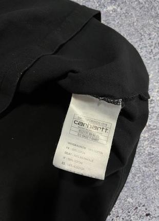 Черная базовая футболка мужская carhartt (оригинал)5 фото