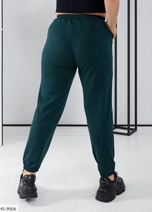 Спортивні штани жіночі зручні легкі на кожен день з кишенями з двонитки великих розмірів 50-64 арт 3519 фото