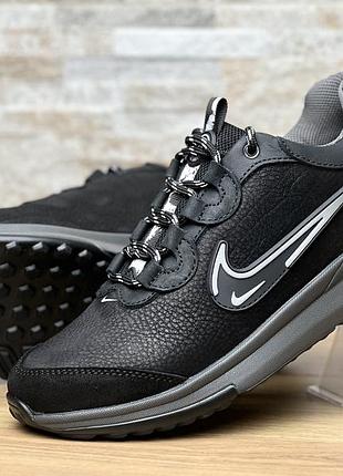Кросівки чоловічі шкіряні nike air shield black