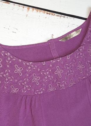 1+1=3 базовая лавандовая свободная блуза вышиванка marks &amp; spencer, размер m - l8 фото