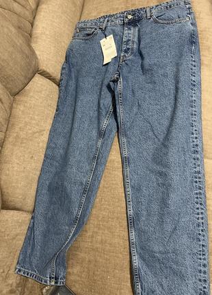 Джинсы свободного кроя zara carrot fit 36 синий 8727/415/4276 фото