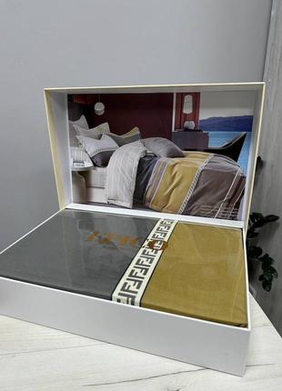 Эпико белье, постельное белье, сатиновый набор, набор с четирью подушками, с четырьмой наволочками, в коробке, хлопок, евро