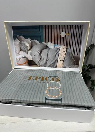 Эпико белье, постельное белье, сатиновый набор, набор с четирью подушками, с четырьмой наволочками, в коробке, хлопок, евро7 фото