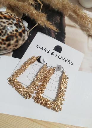 Сережки фактурні підвіски asos сережки під золото кільця кульчики