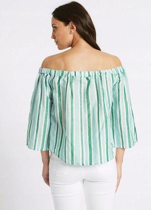 Marks & spencer лляна блуза блузка топ кроп вільного крою льон лляна лен котон бренд marks& spencer, р.183 фото