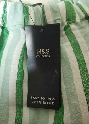 Marks &amp; spencer льняная блуза блузка топ кроп свободного кроя лен льняная лен коттон бренд marks &amp; spencer, р.187 фото