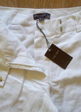 Белые льняные брюки на подкладке7 фото