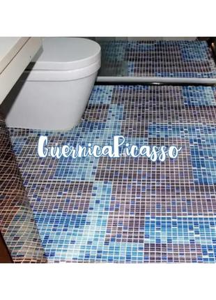 Килимок на метраж "мозаїка" для ванни, туалету, кухні, коридору доріжка декомарин4 фото