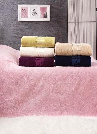Gold pembe 200х220 см. бамбукове махрове простирадло belizza туреччина. рожевий.