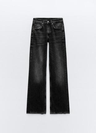 Джинси труби zara wide leg mid rise1 фото