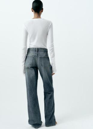 Джинси труби zara wide leg mid rise4 фото