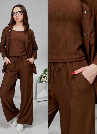 Костюм трійка (сорочка+майка+палаццо)