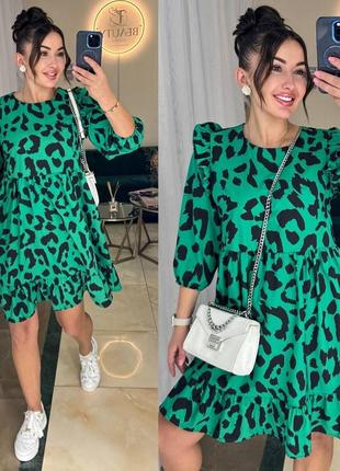 Платье свободного кроя с леопардовым принтом ( мод 577 )