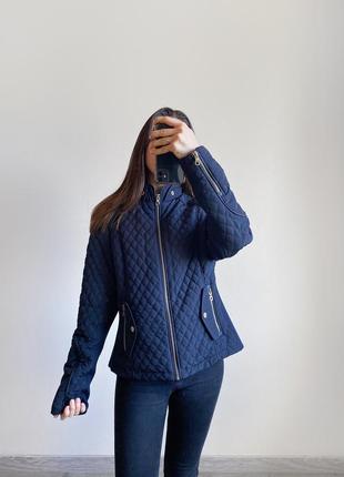 Стеганая куртка peruna by m&amp;s темно-синяя1 фото