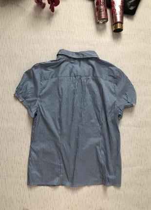 Рубашка в голубую полоску 14- размер . с бантиком2 фото