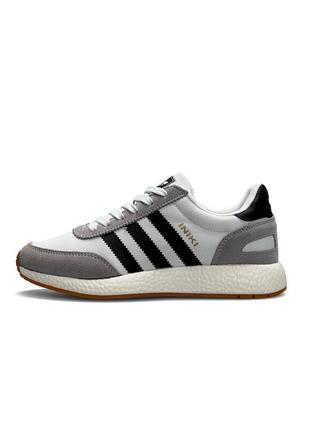 Женские кроссовки adidas originals iniki w white gray black