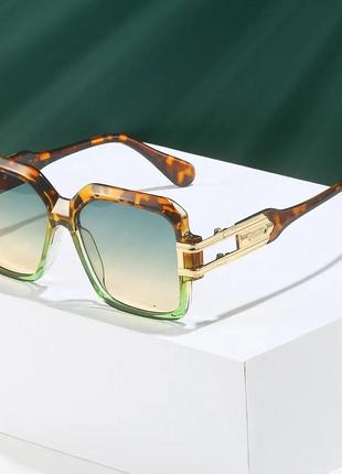 Солнцезащитные очки зеленые квадратные прямоугольные хит тренд сезона у2к y2k uv400 в стиле 2000 стиль 901 фото