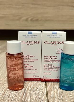 Clarins набор демакияж из глаз + тоник для лица