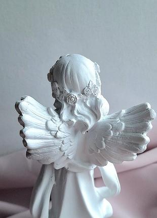 Статуэтка белый ангел с крыльями, декор для дома3 фото