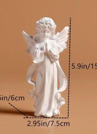 Статуэтка белый ангел с крыльями, декор для дома5 фото