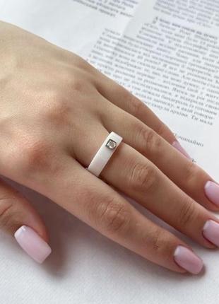 Срібний перстень з керамікою1 фото