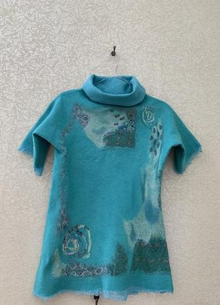 Handmade ручна робота бохо валяна вовна по шовку безшовна