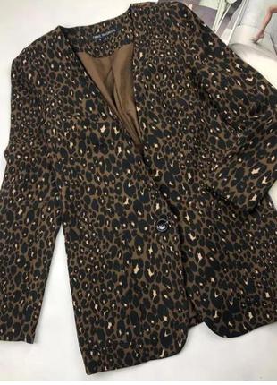 Пиджак удлиненный леопардовый /жакет next tailoring м-л2 фото