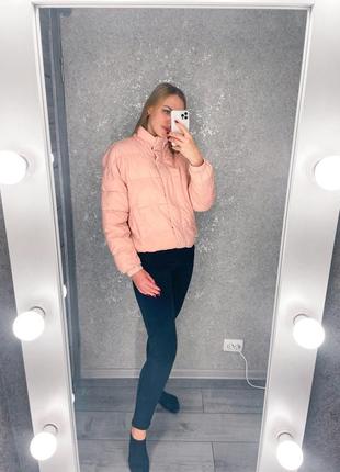 Рожева куртка демі1 фото