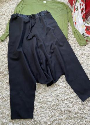 Базовые черные шерстяные штаны афганки/аладины ,р.m-xl3 фото