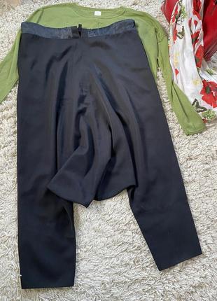 Базовые черные шерстяные штаны афганки/аладины ,р.m-xl8 фото