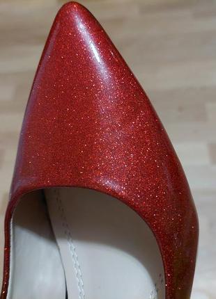 Крутые стильные туфли, красные туфли лакированные туфли, лодочки, р 379 фото