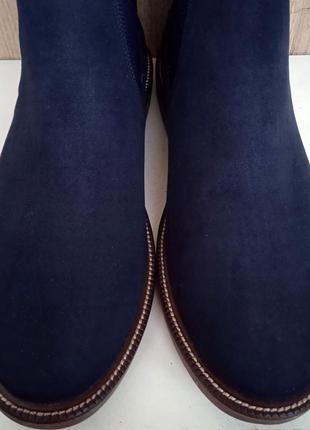 Новые деми ботинки, челси, женские ботинки прошиты синие, весна, р. 39-405 фото