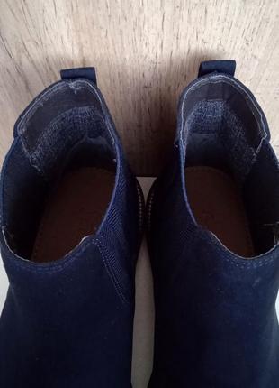 Новые деми ботинки, челси, женские ботинки прошиты синие, весна, р. 39-406 фото