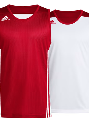Майка чоловіча спортивна бігова тренувальна двостороння adidas 3g spee reversible red white5 фото