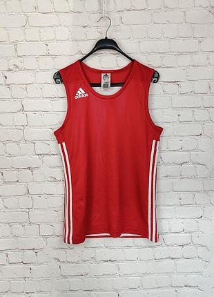 Майка чоловіча спортивна бігова тренувальна двостороння adidas 3g spee reversible red white