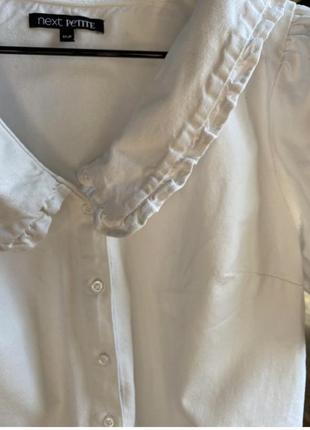 Джинсова сорочка з обʼємними рукавами і вінтажним коміром4 фото