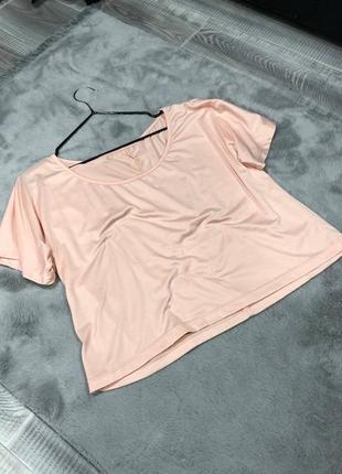 Футболка масло топ пудровый короткая футболка розовая