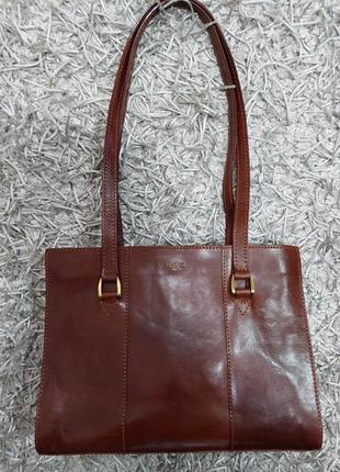 Chiarugi  firenze шикарная женская сумка из натуральной кожи коричневая
.