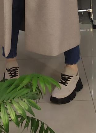 Жіночі туфлі оксфорди  беж натуральна замші