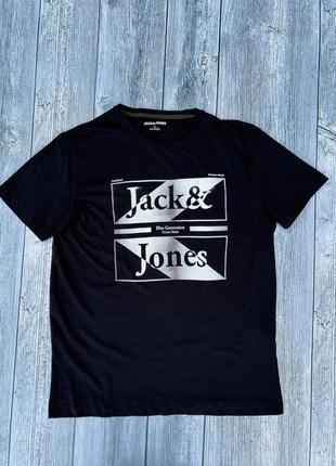 Чоловіча чорна футболка jack&amp;jones