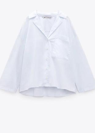 Zara хлопковая блуза в пижамном стиле, рубашка, рубашка, блузка6 фото