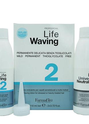 Біозавивка для пошкодженого і пористого волосся farmavita life waving 22 фото