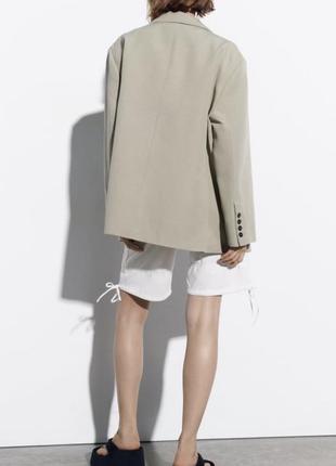 Zara блейзер оверсайз зі змішаної льняної тканини, піджак, жакет5 фото