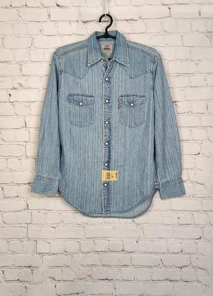 Джинсовая рубашка рубашка овершот мужская синего цвета levi's | levis western shirt1 фото