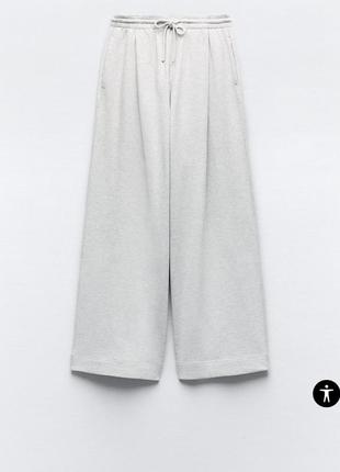Трендовые брюки брюки брючины палаццо от зара в наличии темно серые3 фото