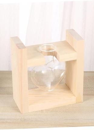 Lifkich декор мини ваза 1 шт. плейн воздушные рамы деревянные рамы прозрачная подставка прозрачная гидропонная7 фото