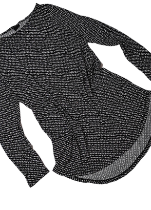 Женское короткое платье туника gina tricot чёрное белое с длинным рукавом