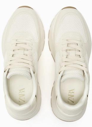 Zara однотонные кроссовки с массивной подошвой, кеды5 фото