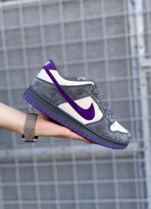 Nike sb dunk low pro grey purple4 фото