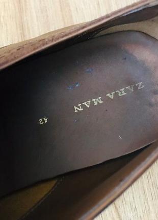 Zara мужские туфли коричневые5 фото